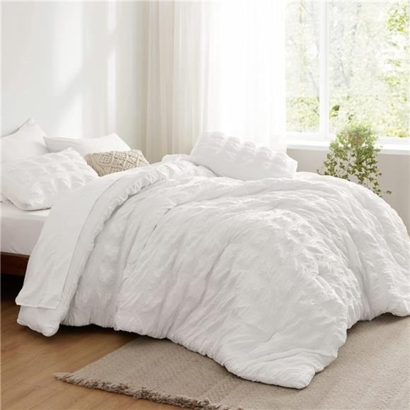 Korean Princess Seersucker Bedding Set Duvet Cover Flat Sheets Pillowcase Bed Sheet Set Soft Comforter Cover Bed Linens Set